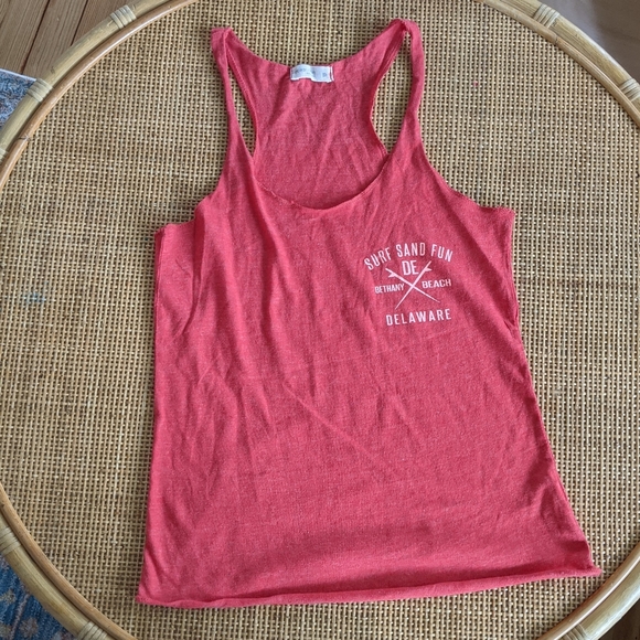 Ocean Drive Tops - Bethany Beach Surf Sand Fun Red Racerback Tank Med